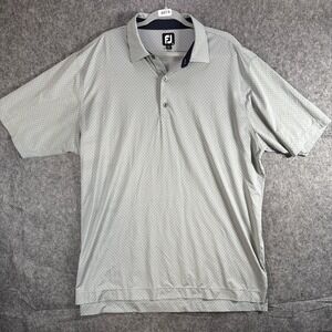 FootJoy Golf Polo Shirt Mens 2XL Gray with Black Dots Short Sleeve